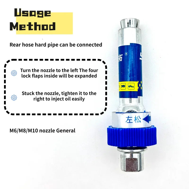 Universal High-Pressure Grease Coupler - Heavy-Duty Adapter for Fast Locking