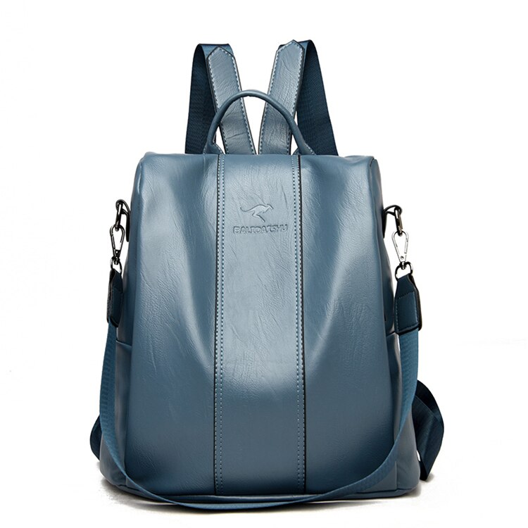 Vintage-Style Women's Anti-Theft Leather Backpack