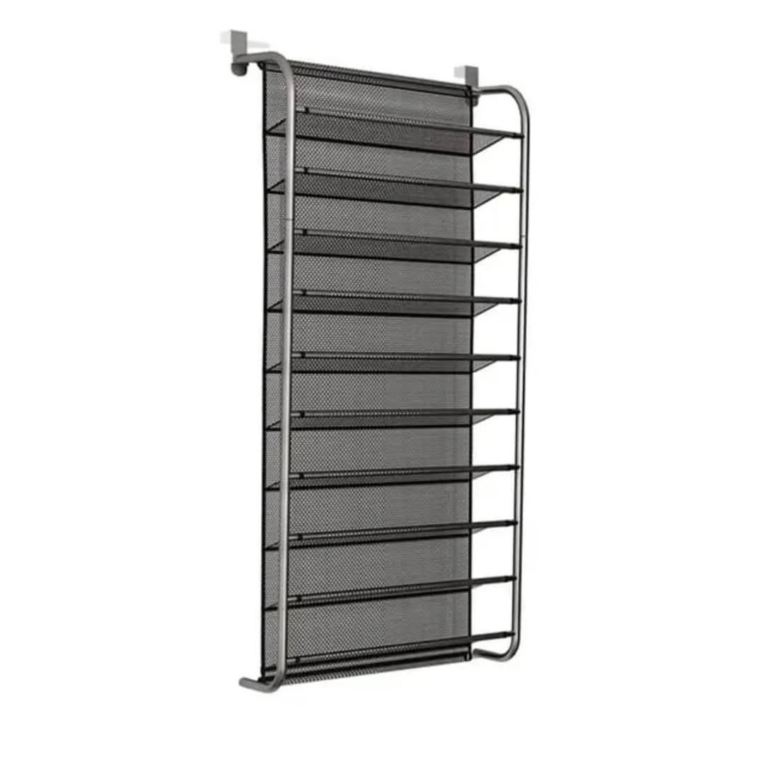 10-Tier Door-Mounted Shoe Storage Rack Organizer