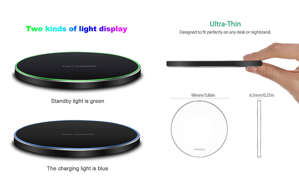 30W Wireless Charger Pad with USB C for iPhone, Samsung & Android Devices