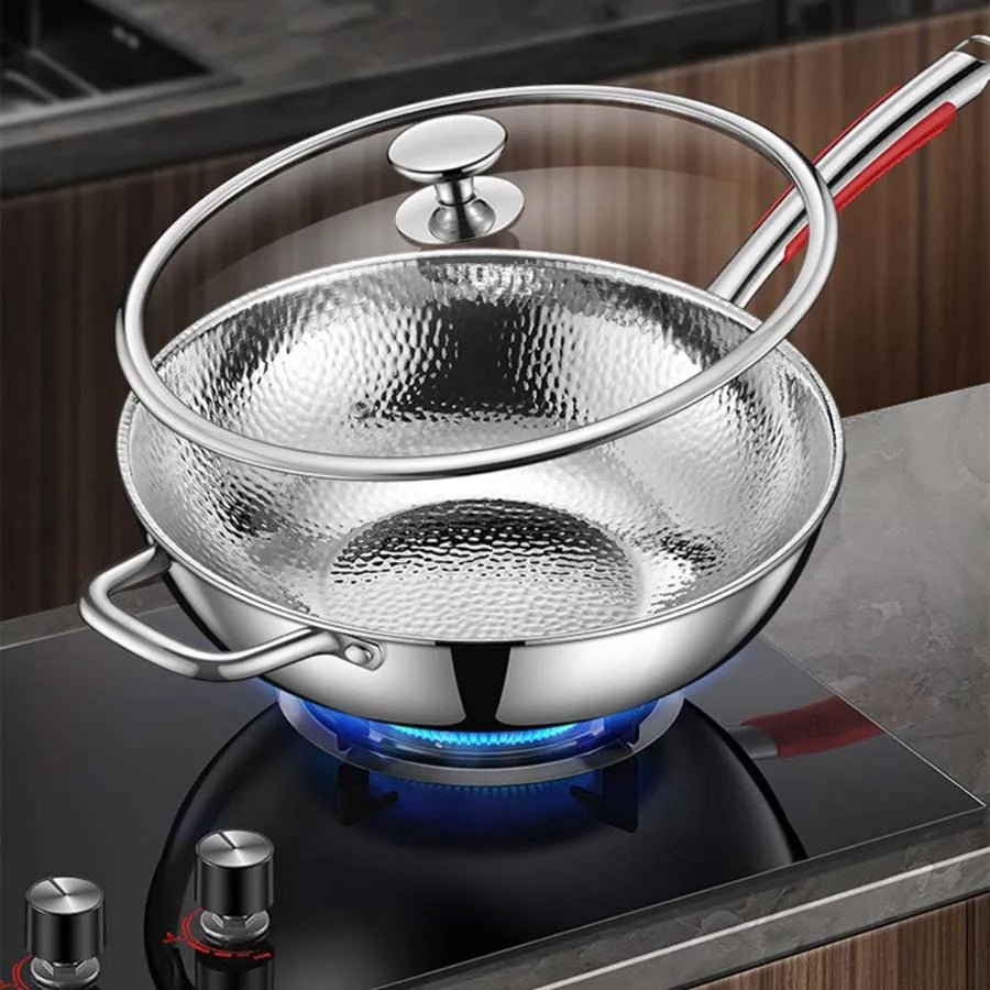 Premium Titanium Round-Bottom Wok for Induction Cooking and Stir-Frying