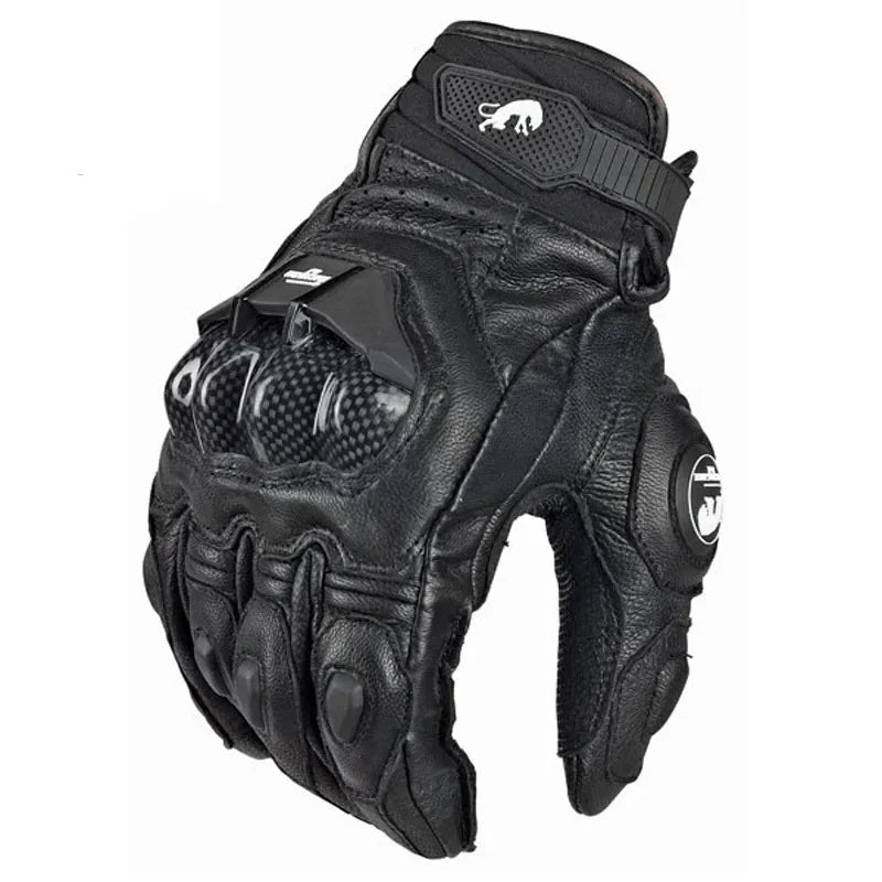 Motorcycle Gloves | Carbon Fiber Protection | Waterproof & Windproof | Touchscreen Leather