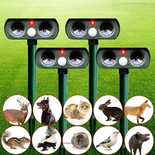 Ultrasonic Solar Animal Repeller with Infrared Sensor, Waterproof Deterrent