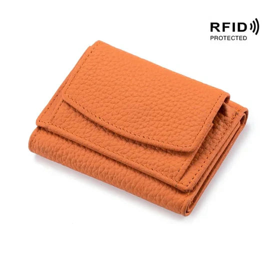 RFID Blocking Leather Wallet | Slim Card Holder for Travel | Unisex Design