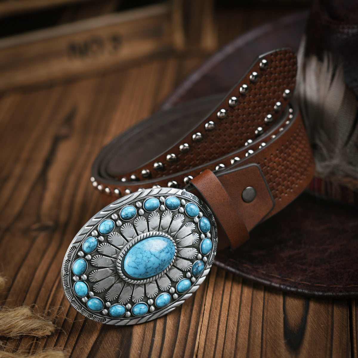 Men's Western Belt | Vegan Leather with Sturdy Metal Buckle