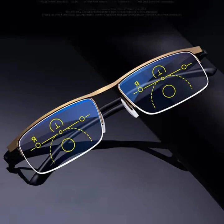 Smart Multifocal Reading Glasses with Blue Light and UV Shielding