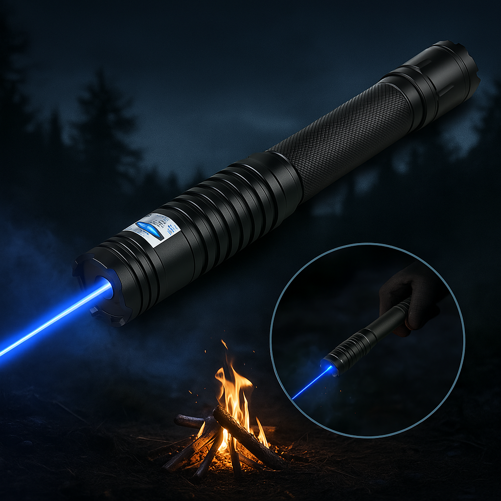 Blue Beam Laser Flashlight | 450nm Tactical Light with 5000m+ Range | Adjustable Focus
