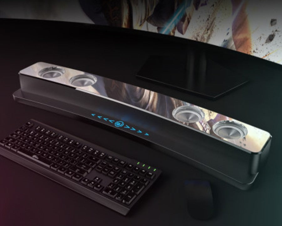 Bluetooth Gaming Speaker with RGB Lights, Dual Diaphragm & Bluetooth 5.0