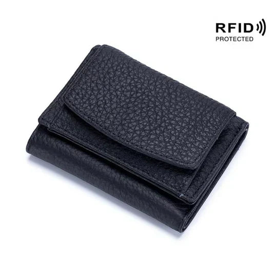 RFID Blocking Leather Wallet | Slim Card Holder for Travel | Unisex Design