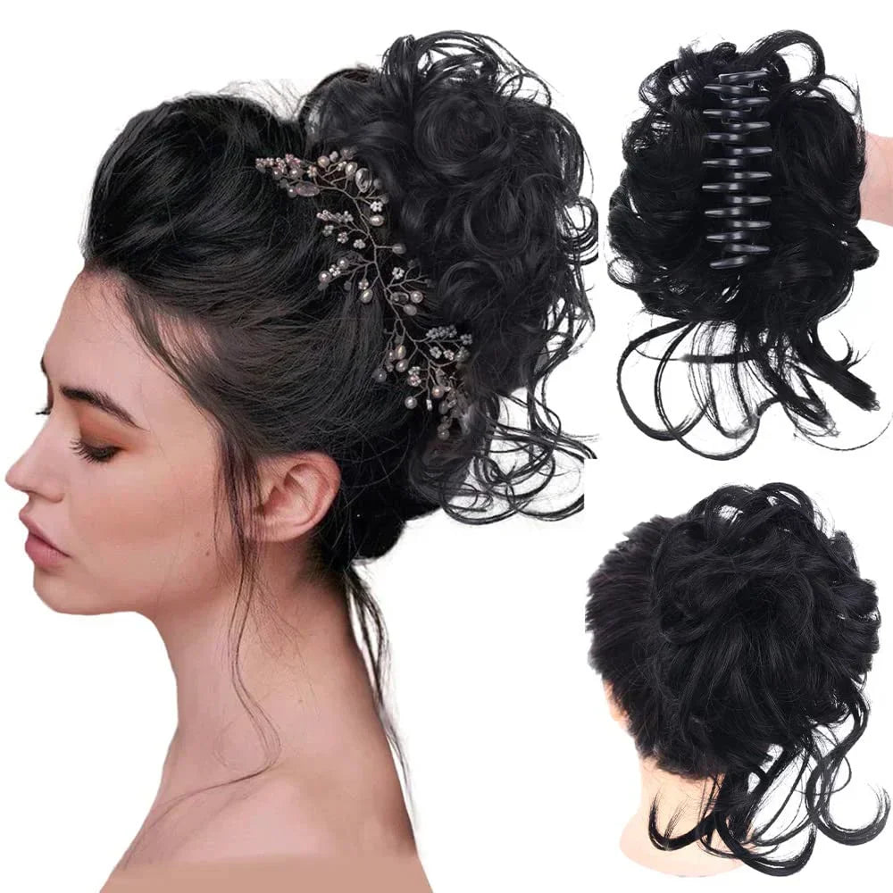 Volumizing Curly Clip-in Hair Bun for a Natural, Effortless Look