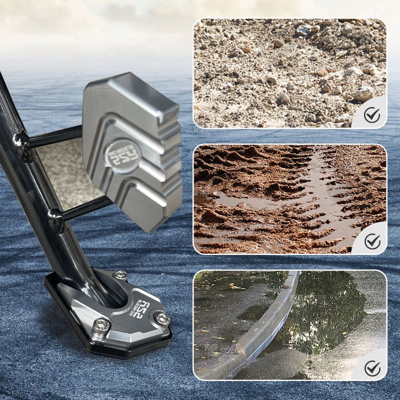 Motorcycle Kickstand Extension Pad for Enhanced Stability
