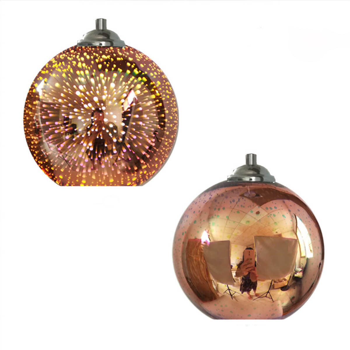 3D Firework Glass Dome Pendant Light - Colorful Modern Ceiling Fixture
