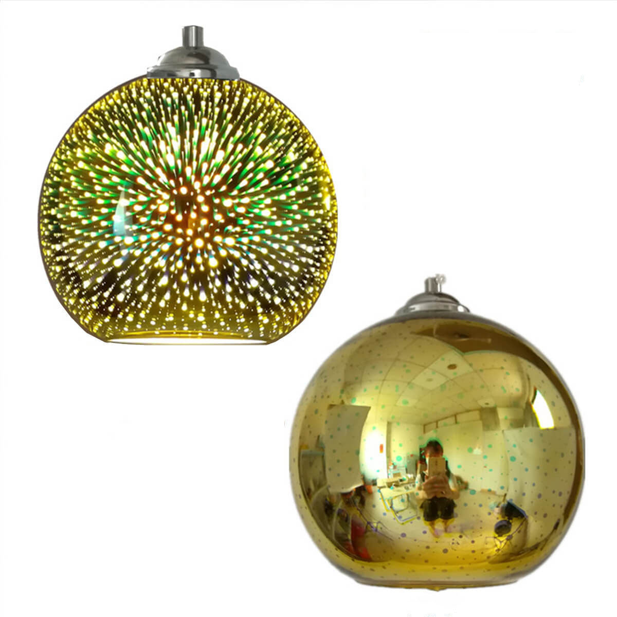 3D Firework Glass Dome Pendant Light - Colorful Modern Ceiling Fixture