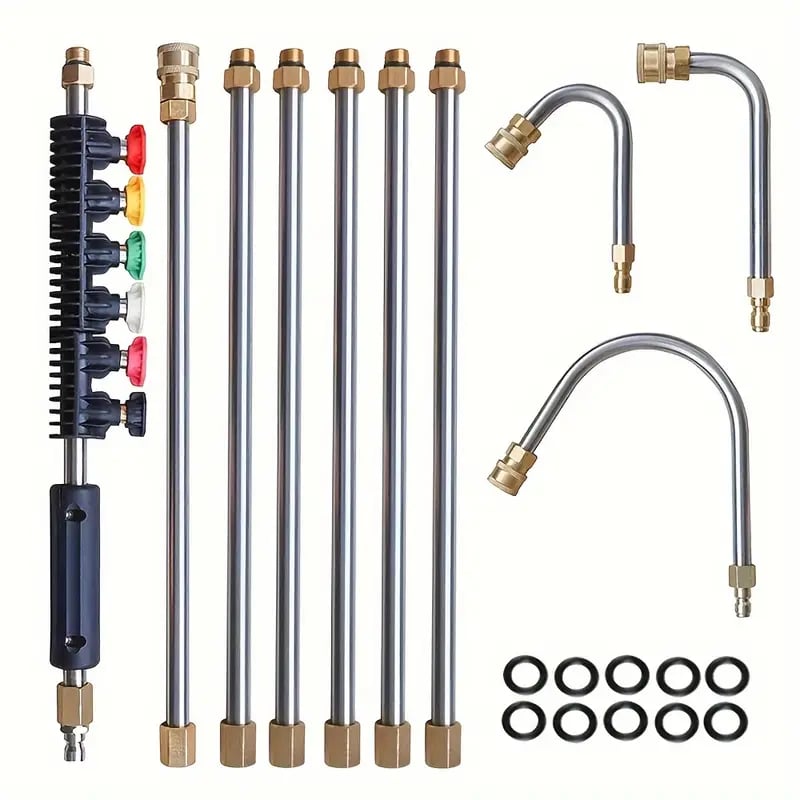Telescoping Pressure Washer Wand Kit | 4000 PSI, 7 Tips for Roofs & Gutters