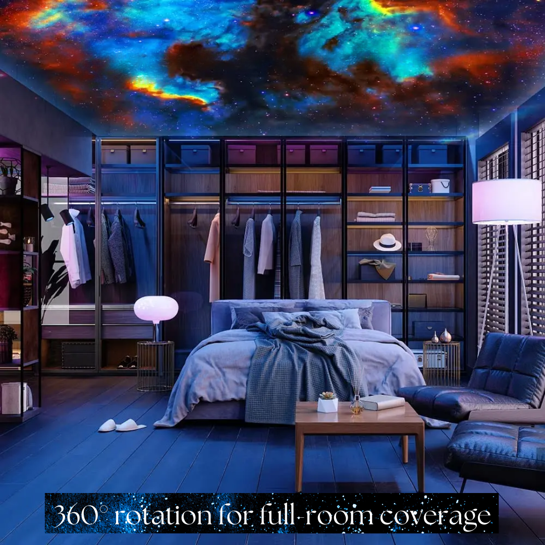 360° Rotating Galaxy Projector - Enchanting Room-Wide Starry Night Display