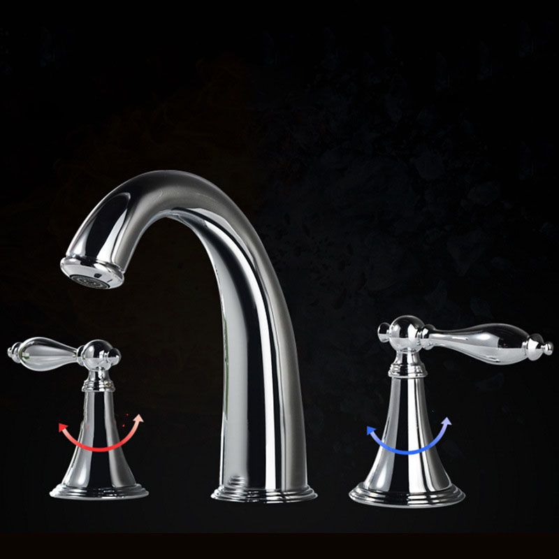 Contemporary Double Handle Bathroom Faucet with Lever Design