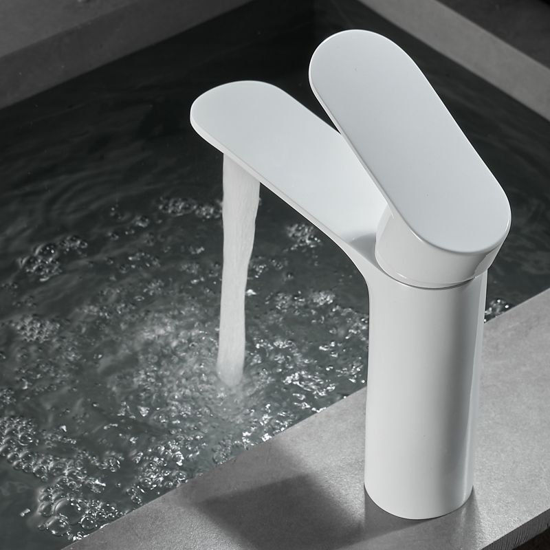 Monochrome Brass Lever Handle Bathroom Sink Faucet