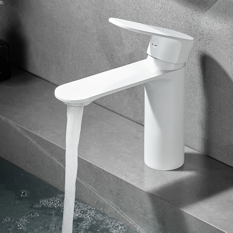 Monochrome Brass Lever Handle Bathroom Sink Faucet
