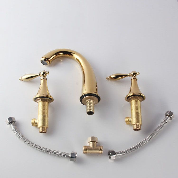 Contemporary Double Handle Bathroom Faucet with Lever Design