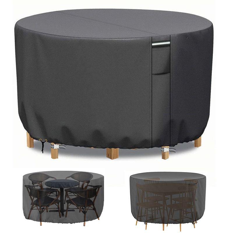 Round Waterproof Outdoor Furniture Cover, Heavy-Duty & UV-Resistant