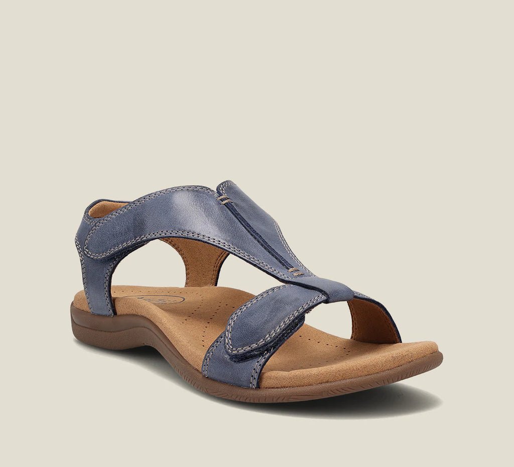 Orthopedic Leather T-Strap Sandals with EVA Sole