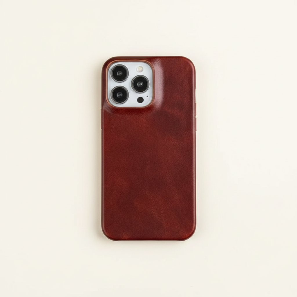 Genuine Leather Oil Wax iPhone Case with MagSafe Compatibility