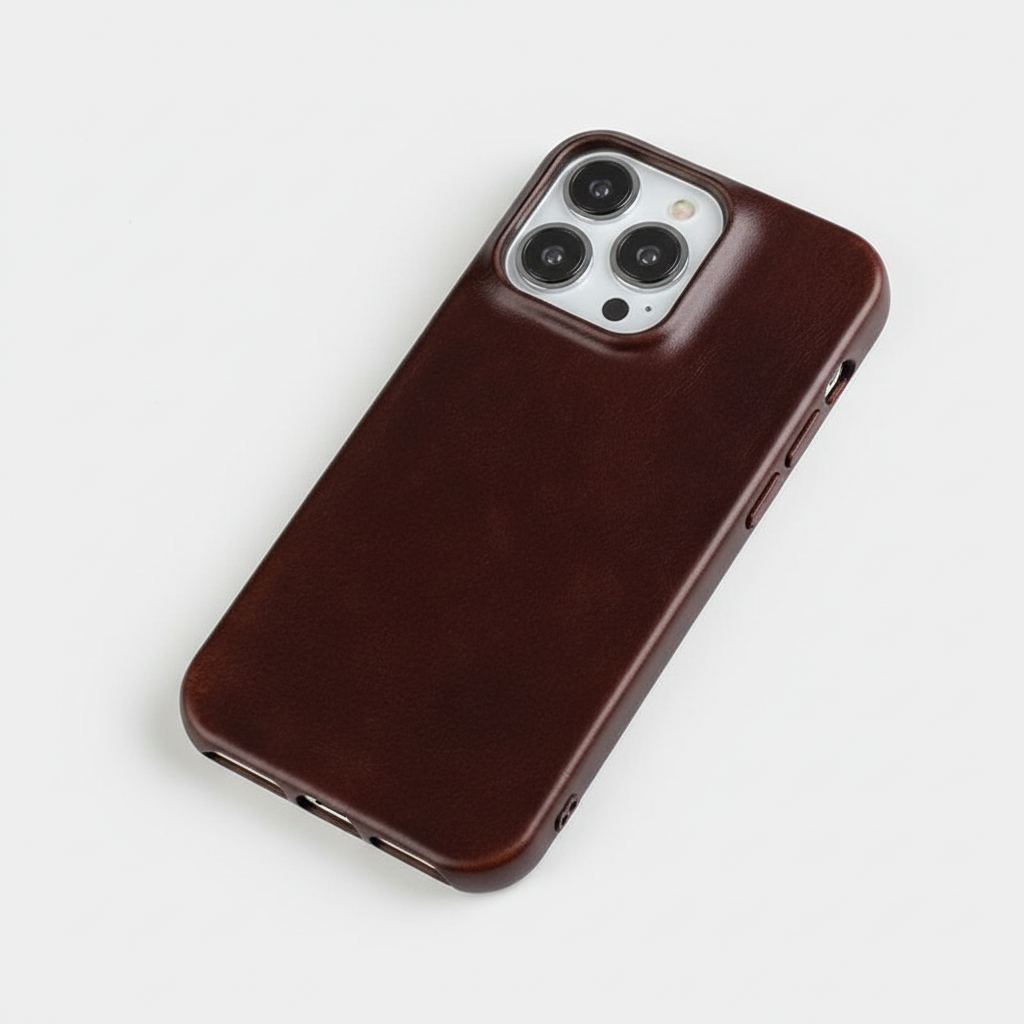 Genuine Leather Oil Wax iPhone Case with MagSafe Compatibility