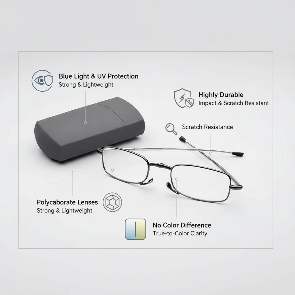 Foldable Reading Glasses with Portable Case - Compact and Stylish