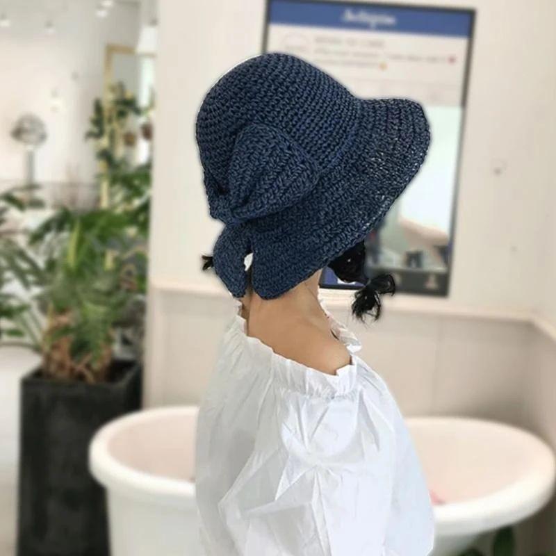 Brimmed Sun Hat with Bow for Summer