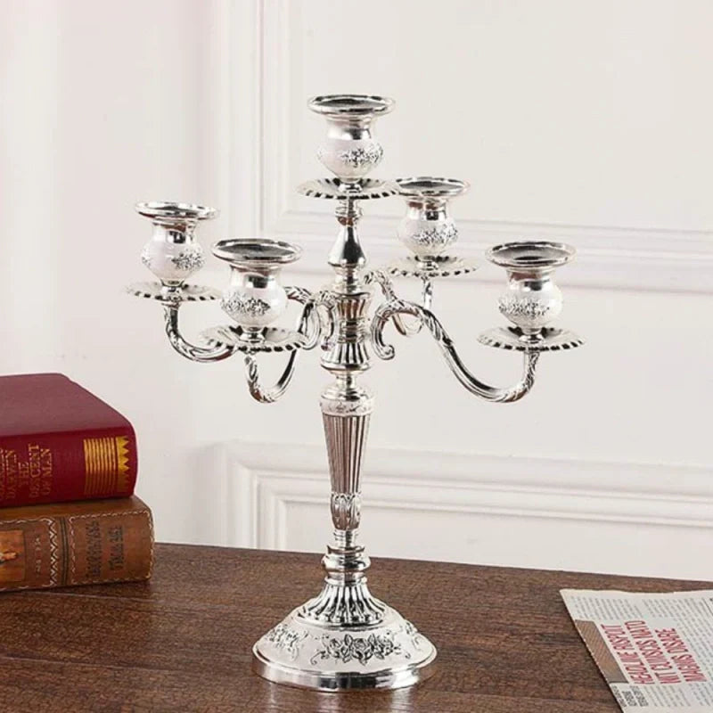 European Gold-Finish Candelabra for Taper Candles