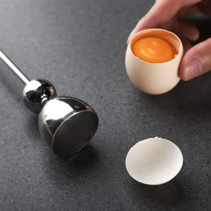 Stainless Steel Egg Cracker – Precision Break with Tapping Motion