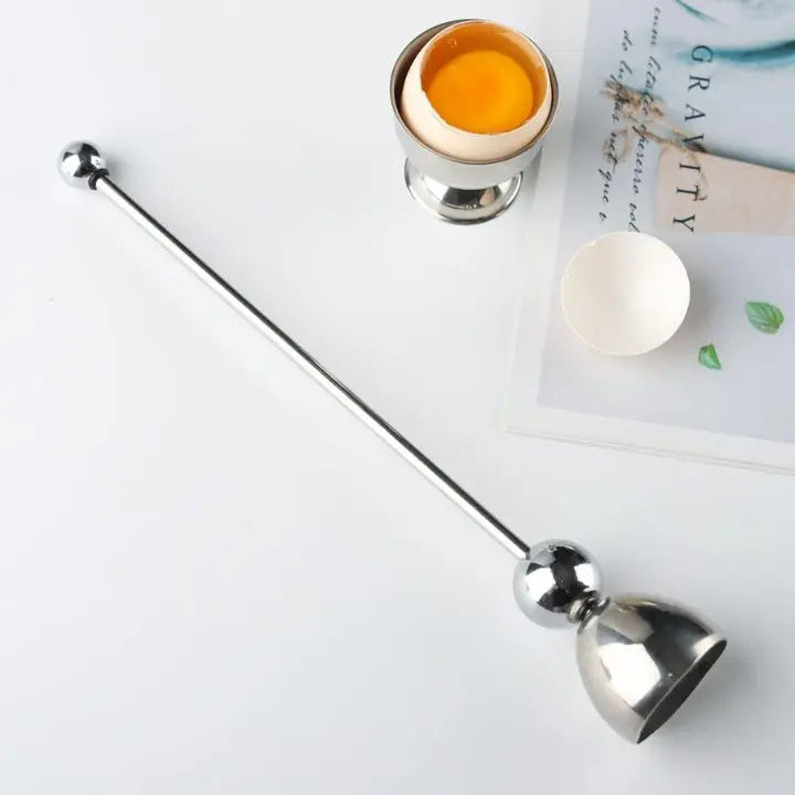 Stainless Steel Egg Cracker – Precision Break with Tapping Motion