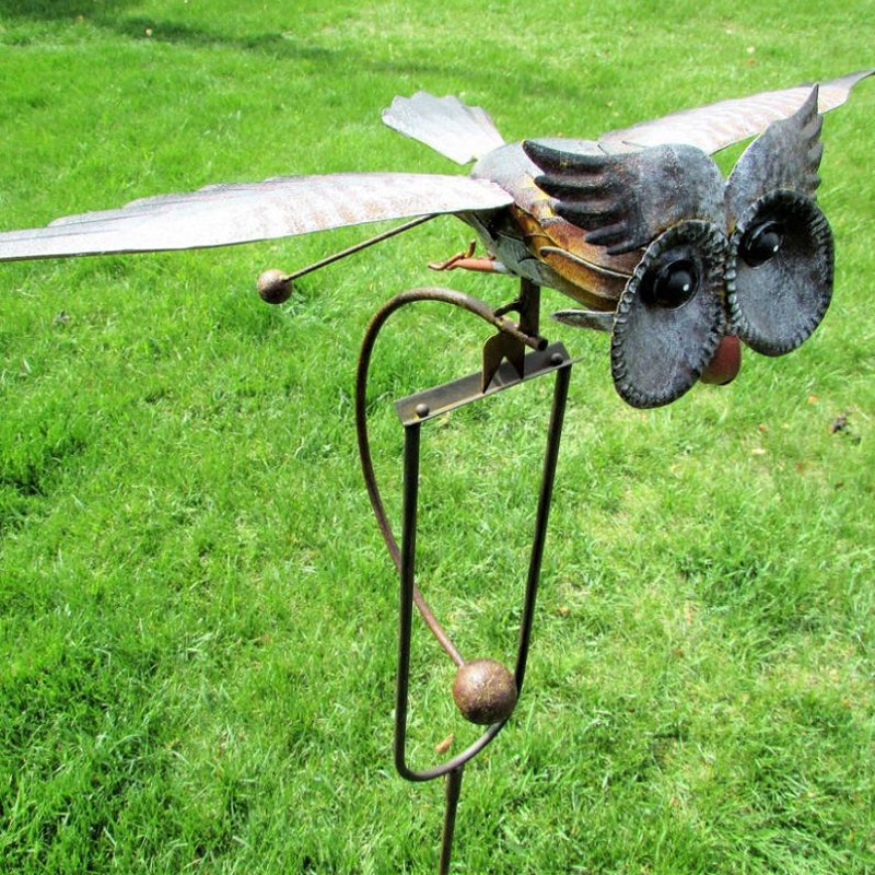 Garden Sculpture-Bird Windmill for Patio Decor