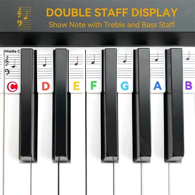 Removable Piano Key Labels for Beginners