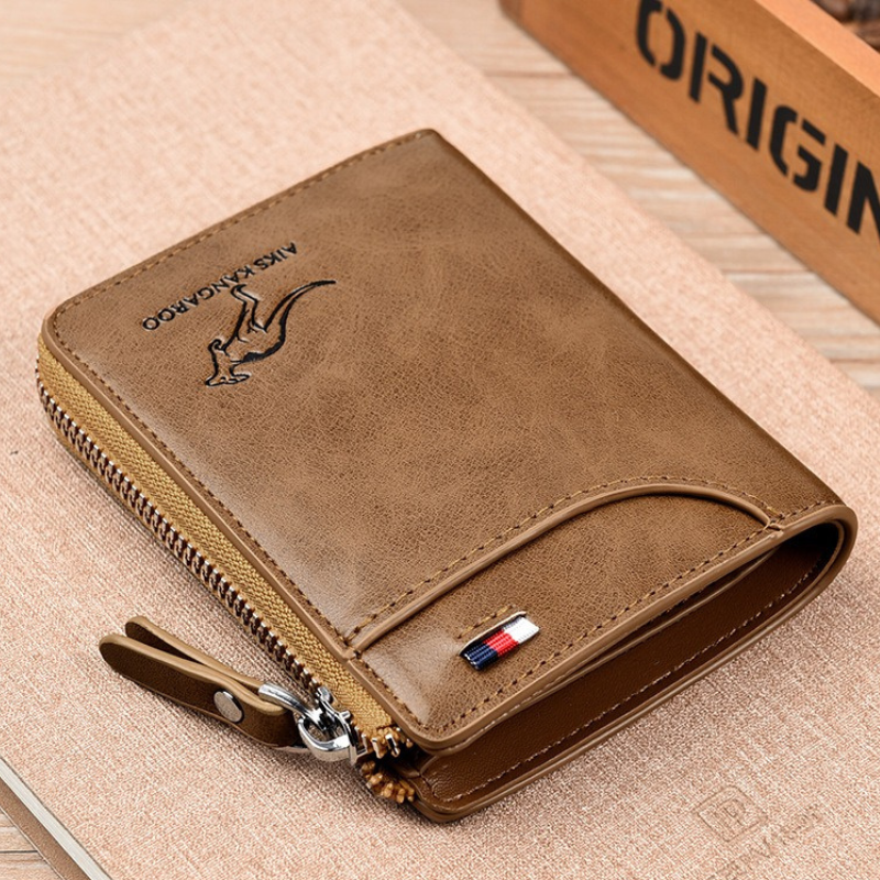 Men's Genuine Leather RFID Blocking Anti-Theft Wallet