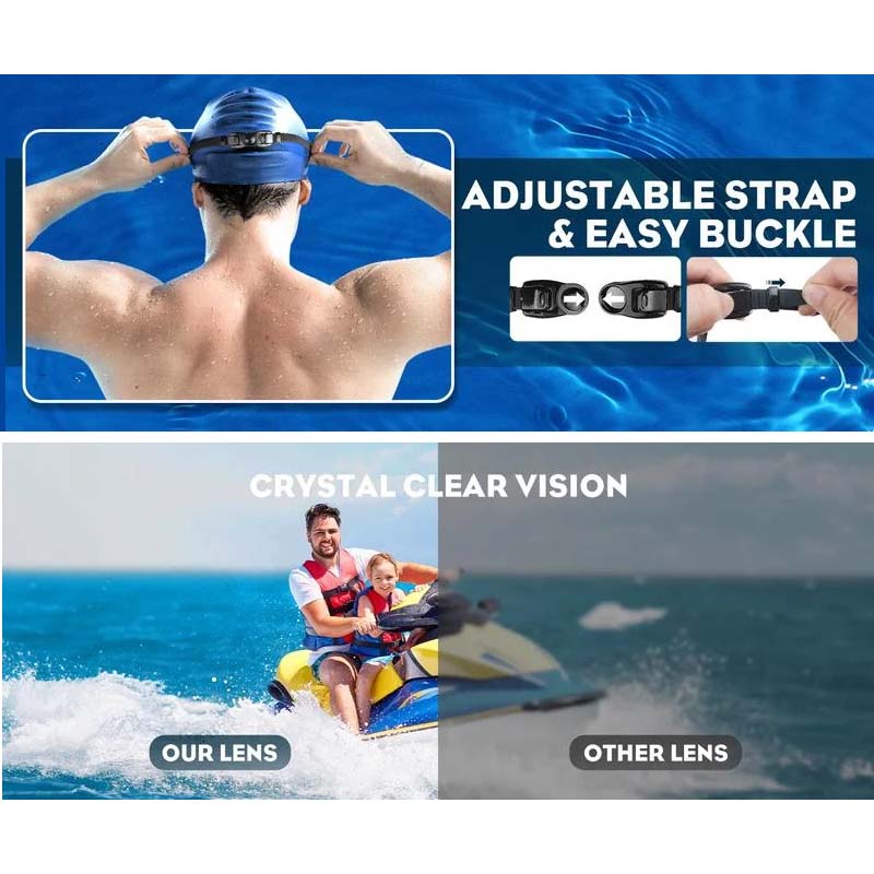 Wide Vision Anti-Fog Swimming Goggles