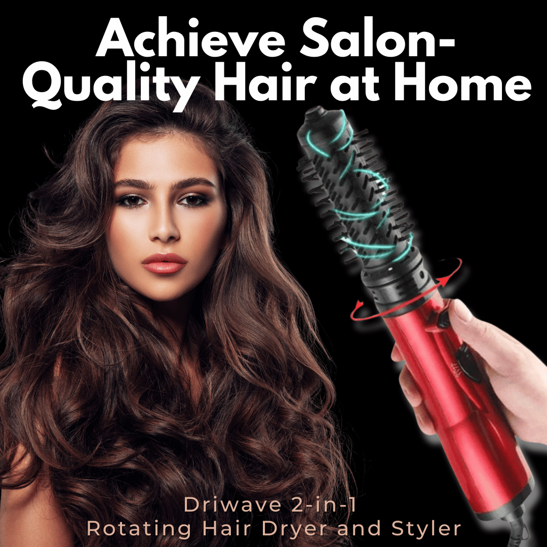 3-in-1 Rotating Hair Dryer & Styler with Temperature Control for Easy Waves