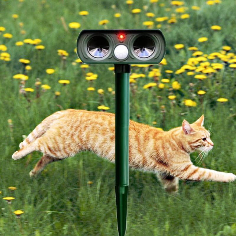 Ultrasonic Solar Animal Repeller with Infrared Sensor, Waterproof Deterrent