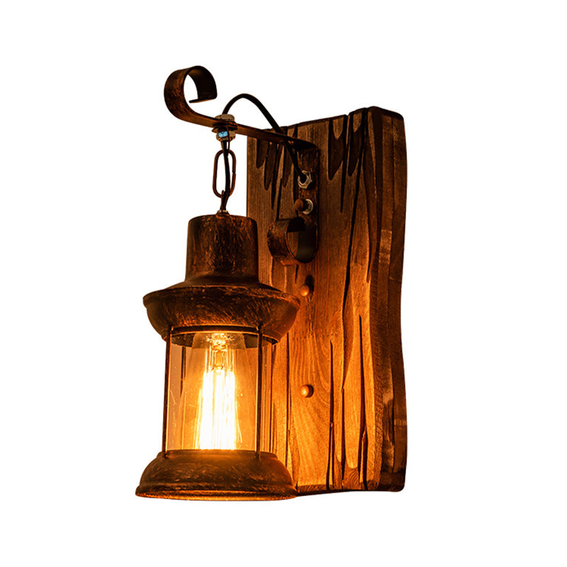 Industrial Wall Lantern with Clear Glass for Restaurants