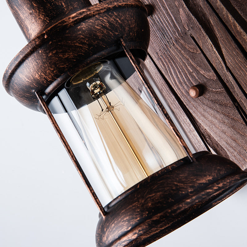 Industrial Wall Lantern with Clear Glass for Restaurants