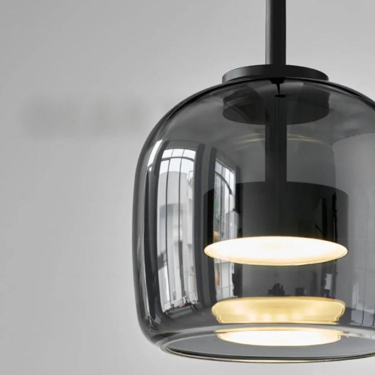Nordic Black Glass Pendant Light - Modern Kitchen & Dining Hanging Lamp