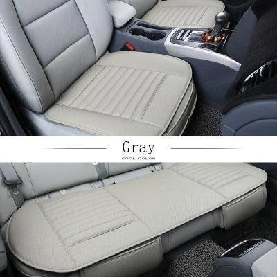 Leather Bamboo Charcoal Car Seat Cushion - Odor Absorbing, All-Season Use