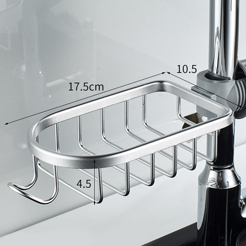 Shower Shampoo & Soap Holder - No Drill, Stainless Aluminum - Black/Silver