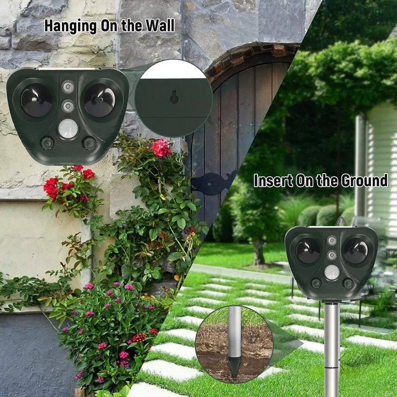 Solar-Powered Ultrasonic Bird Repeller for Gardens and Crops