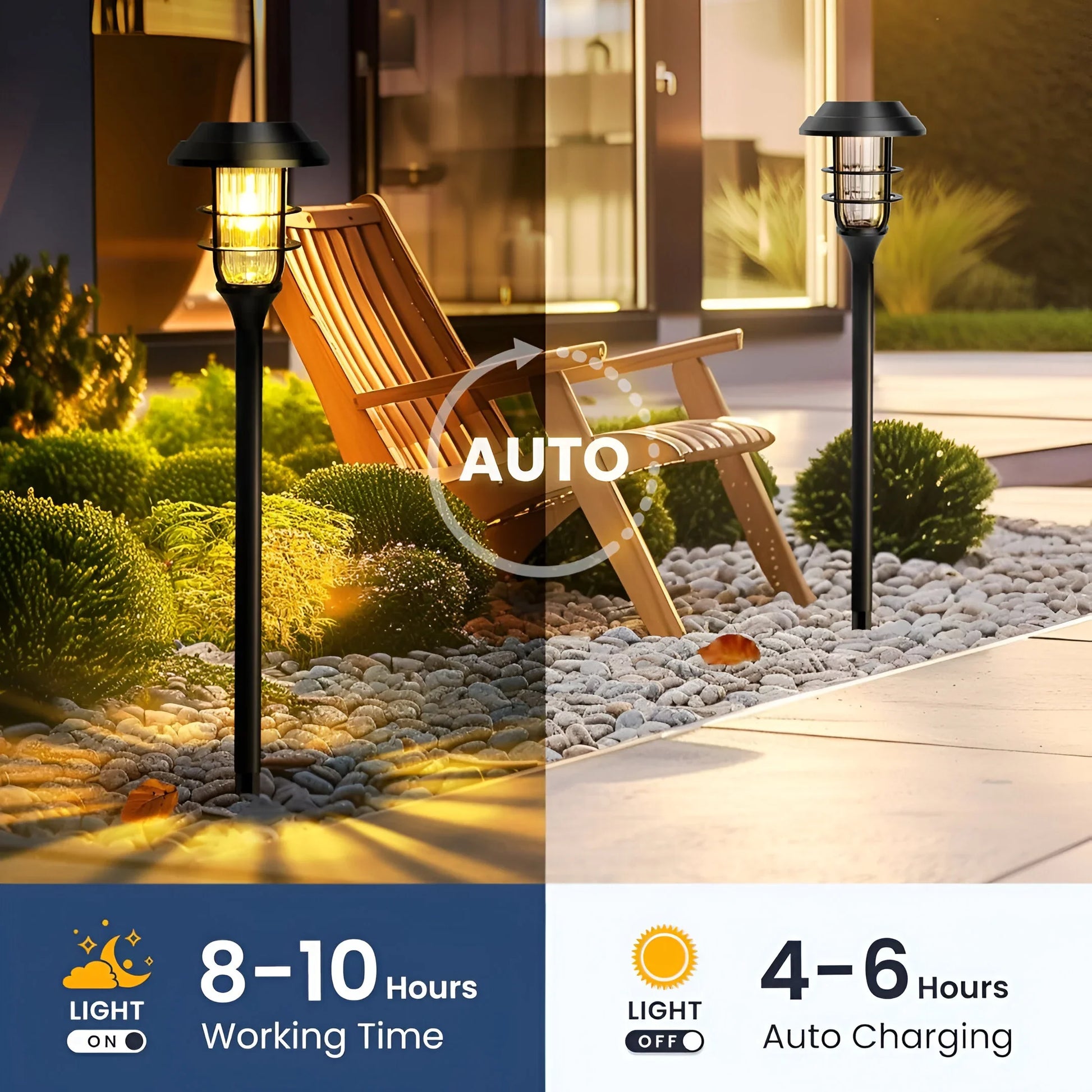 Solar-Powered Garden Light Set - 6 Pack
