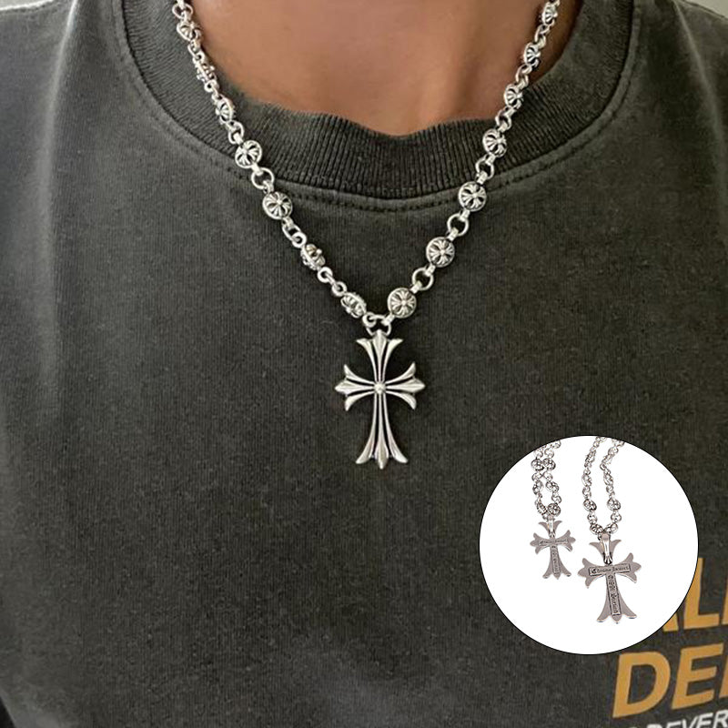 Gothic Cross Necklace Pendant for Y2K Fashion Enthusiasts
