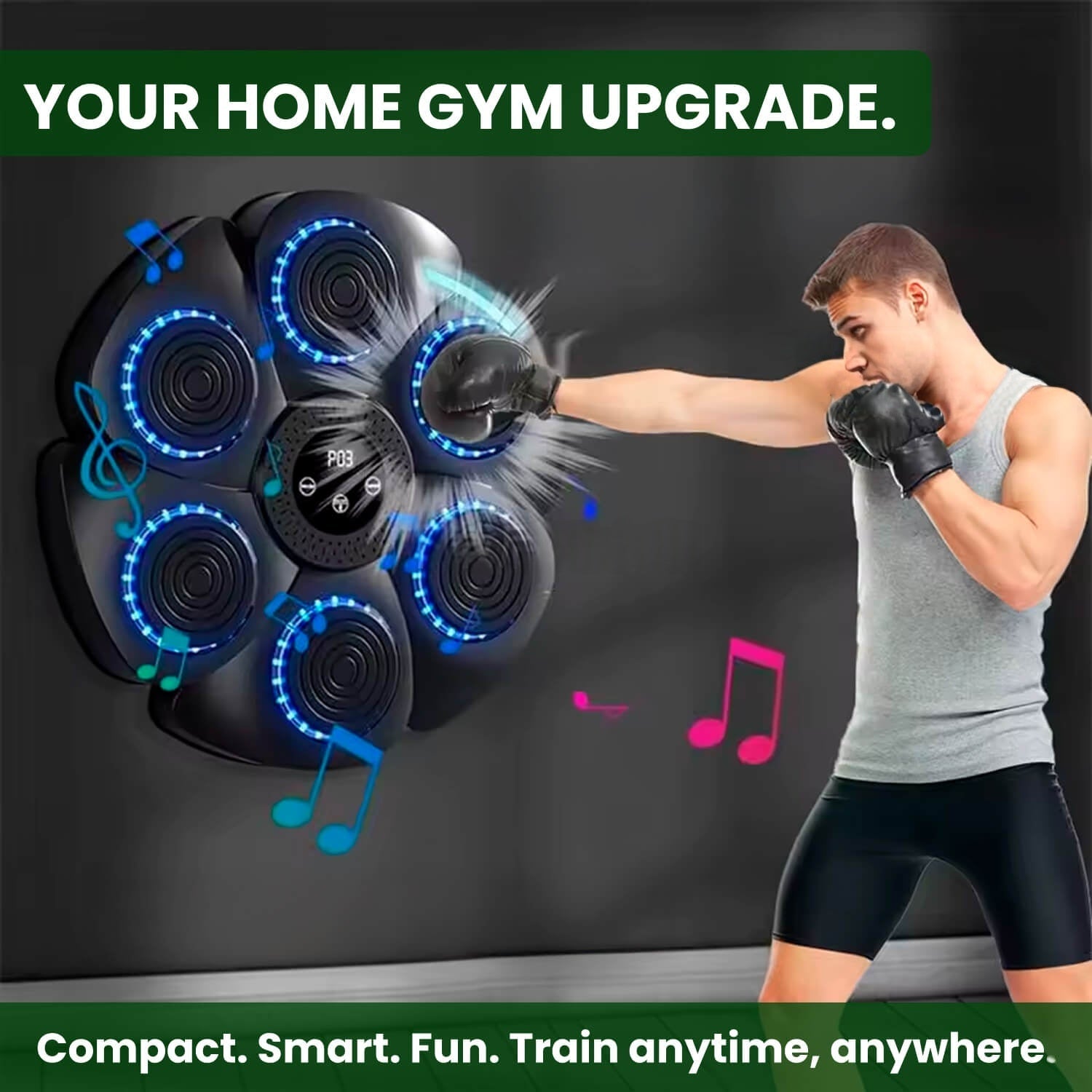 Music Boxing Pad with Interactive Targeting and Rhythm Guidance