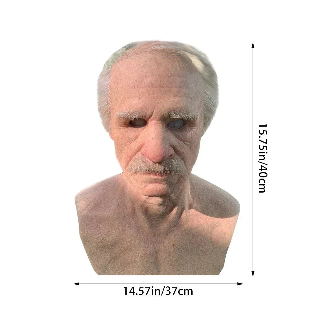 Realistic Latex Old Man Mask for Halloween and Cosplay