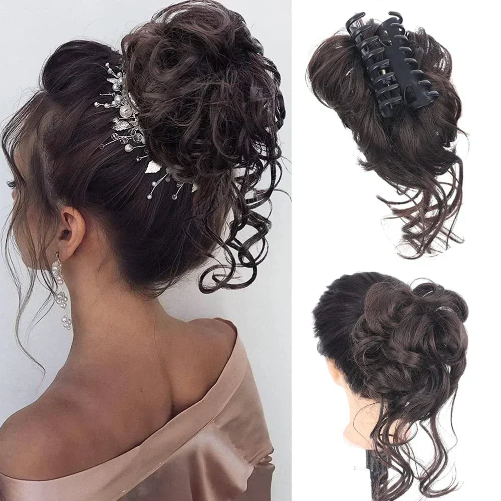 Volumizing Curly Clip-in Hair Bun for a Natural, Effortless Look