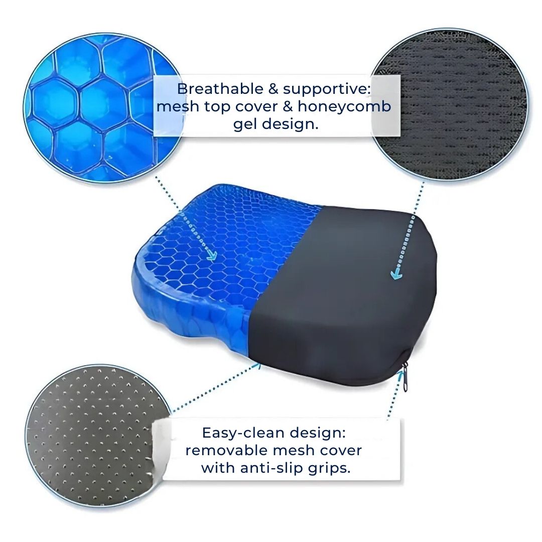 Orthopedic Gel Seat Cushion | Pressure Relief & Tailbone Support for Office, Car & Wheelchair